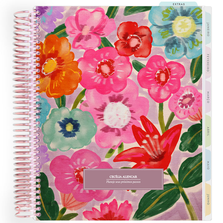 Planner Personalizado Blooming Days Art - Flowers - Rose Gold