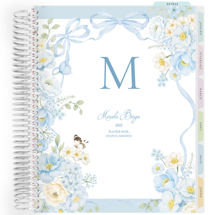 Planner Personalizado Blue Garden - Prateado