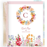 Planner Personalizado Garden Floral - Monogram - Dourado