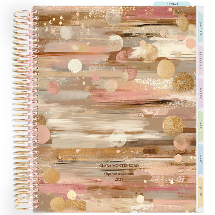 Planner Personalizado Glow - Brown - Dourado