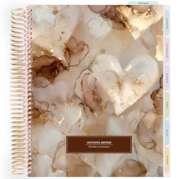 Planner Personalizado Luminous Love - Golden Romance - Dourado