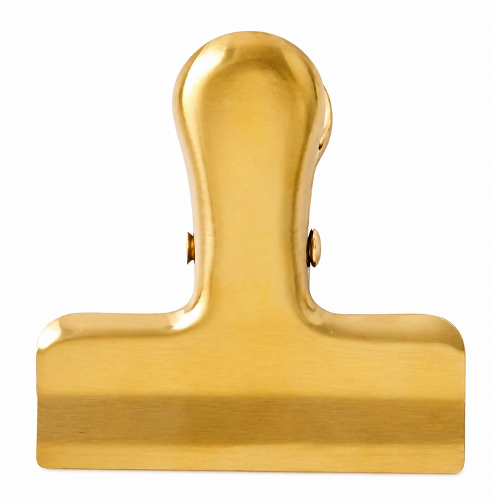 Clip Metálico Dourado para Fixação de Páginas