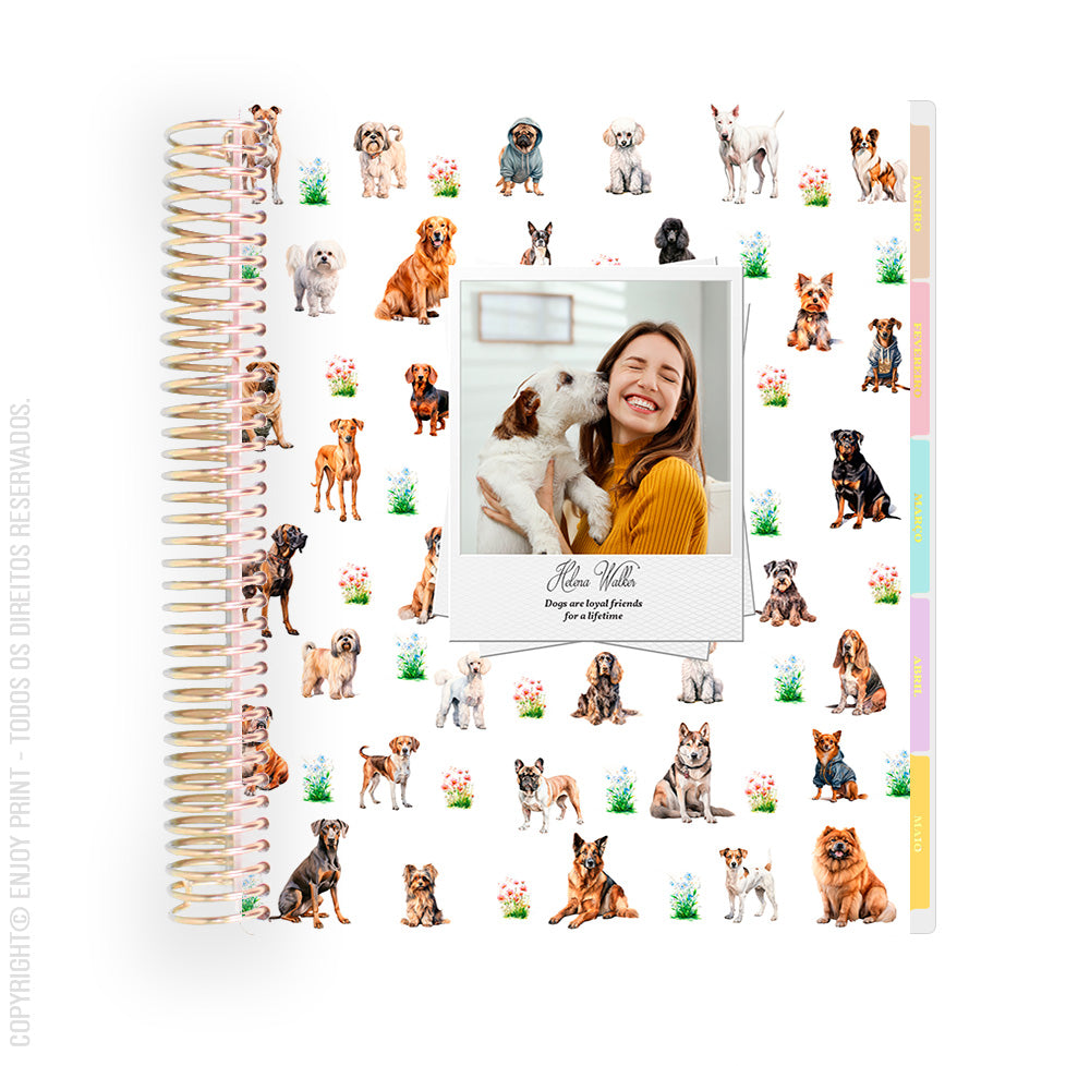 Enjoy Planner 2024 - Eu e Meu Cachorro - Com Foto (planner com acessórios inclusos - vai com + de 700 adesivos, régua, 2 blocos de notas e elástico).