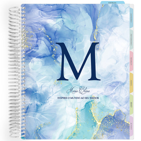 Enjoy Planner 2026: Marble Monogram Blue