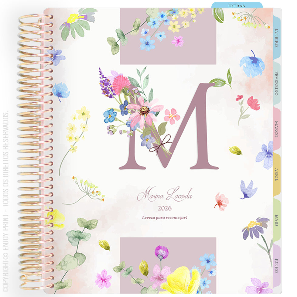 Enjoy Planner 2026: Petal Bloom - Monogram