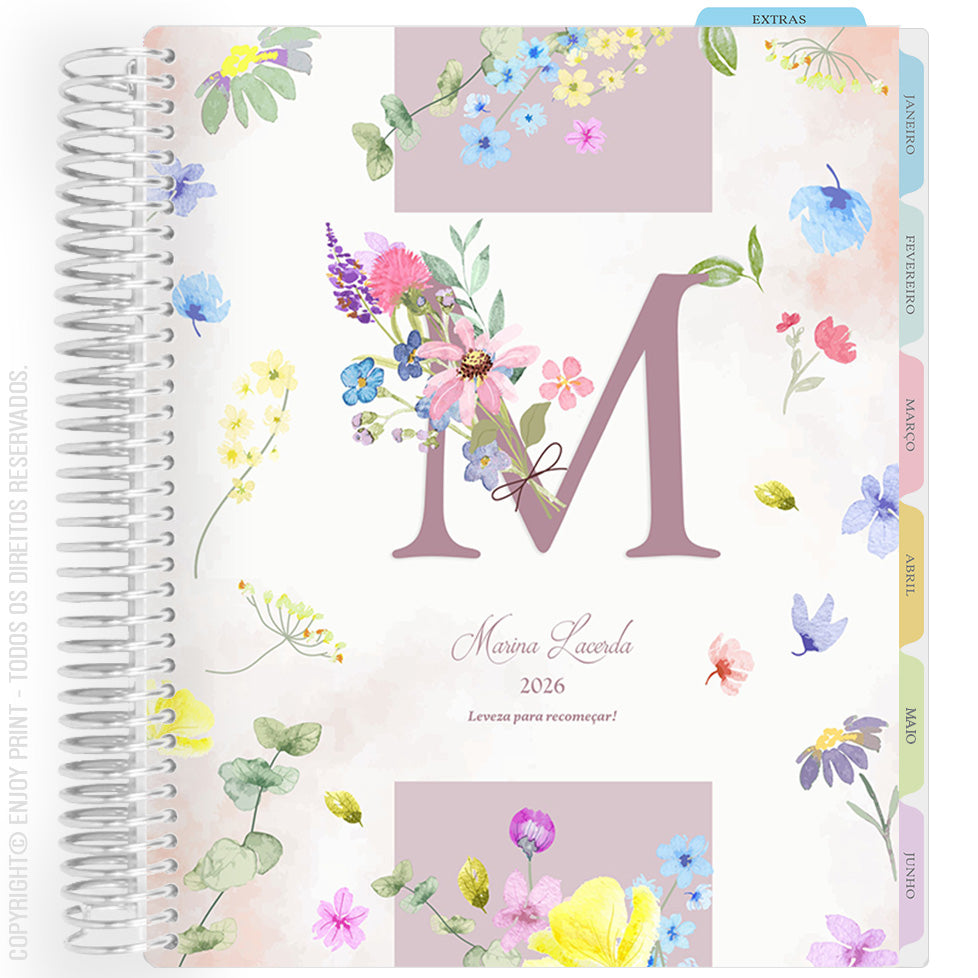 Enjoy Planner 2026: Petal Bloom - Monogram