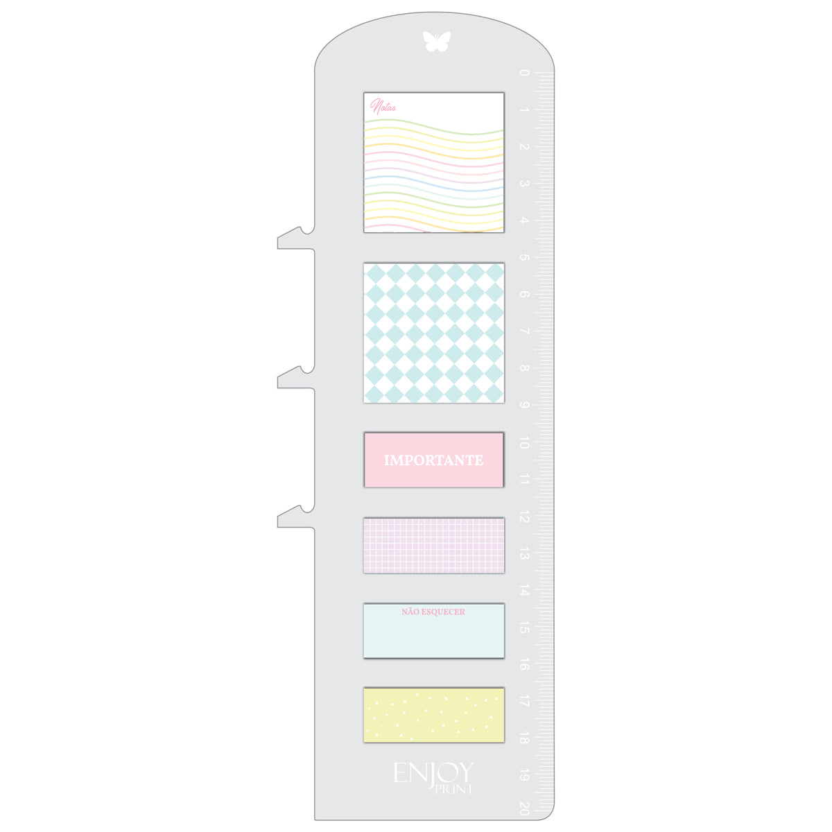 Régua Marca Páginas com Sticky Notes - Butterflies