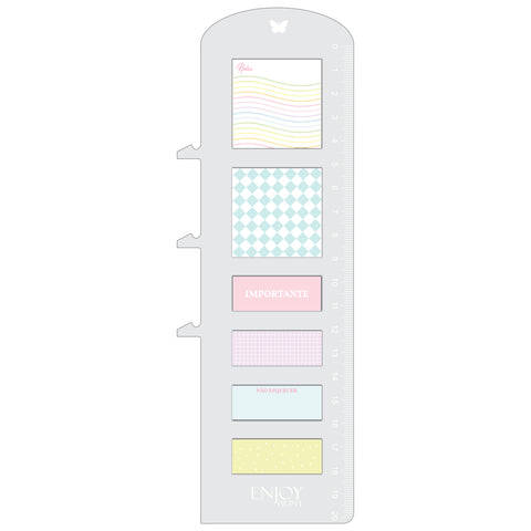 Régua Marca Páginas com Sticky Notes - Butterflies