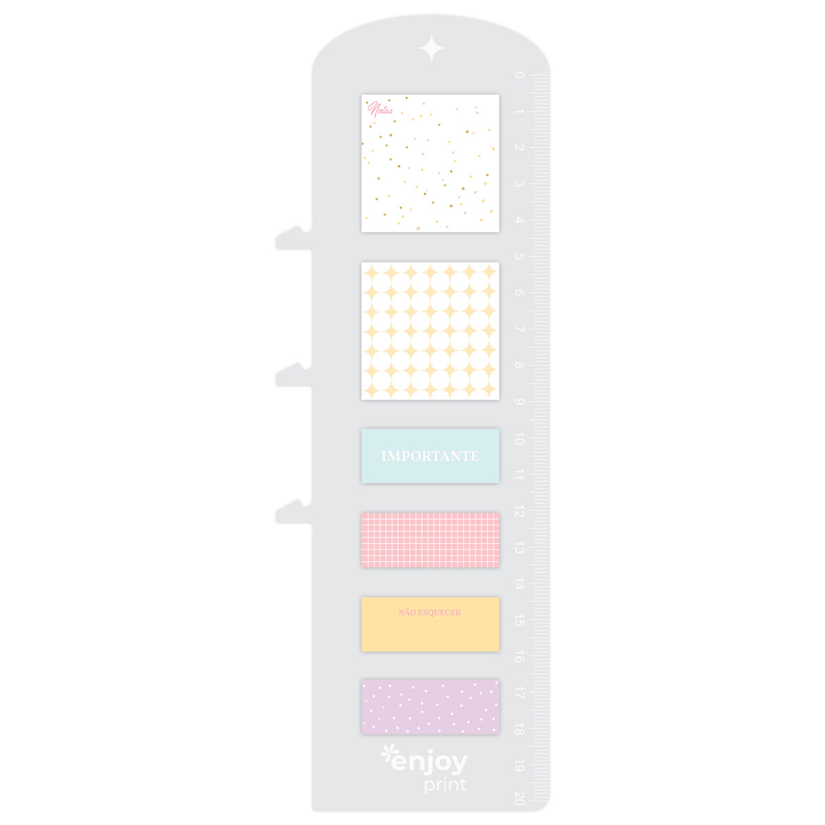 Régua Marca Páginas com Sticky Notes - Shine