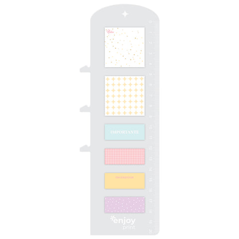 Régua Marca Páginas com Sticky Notes - Shine