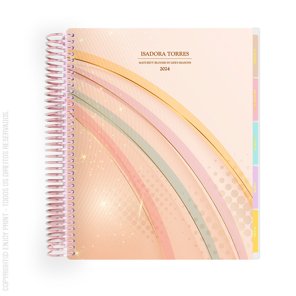 Enjoy Planner 2024 - Rainbow Royal Colors (planner com acessórios grátis - vai com + de 700 adesivos, régua, 2 blocos de notas e elástico).