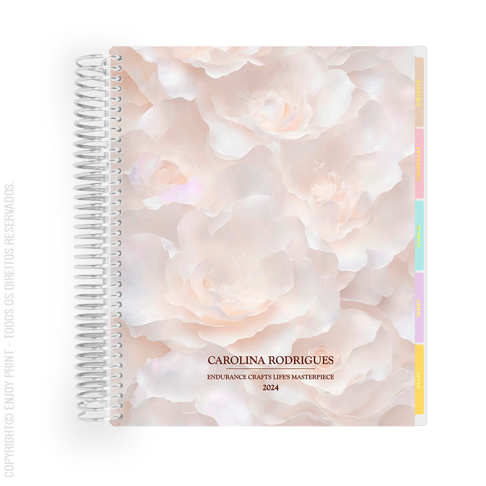 Enjoy Planner 2024 - Splendor Flowers (planner com acessórios grátis - vai com + de 700 adesivos, régua, 2 blocos de notas e elástico).