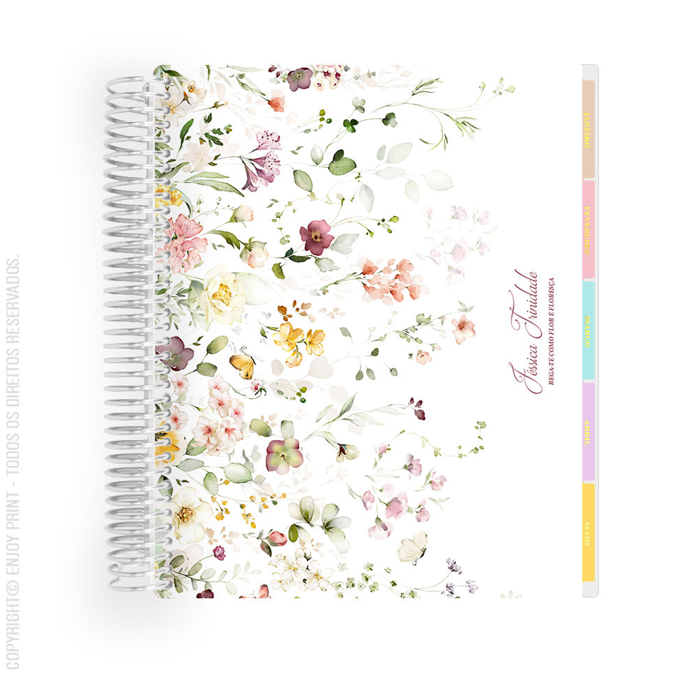 Enjoy Planner 2024 - Wildflowers Garden (planner com acessórios grátis - vai com + de 700 adesivos, régua, 2 blocos de notas e elástico).