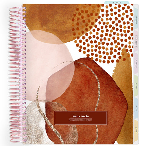 Planner Personalizado Abstract set - Brown - Rose Gold