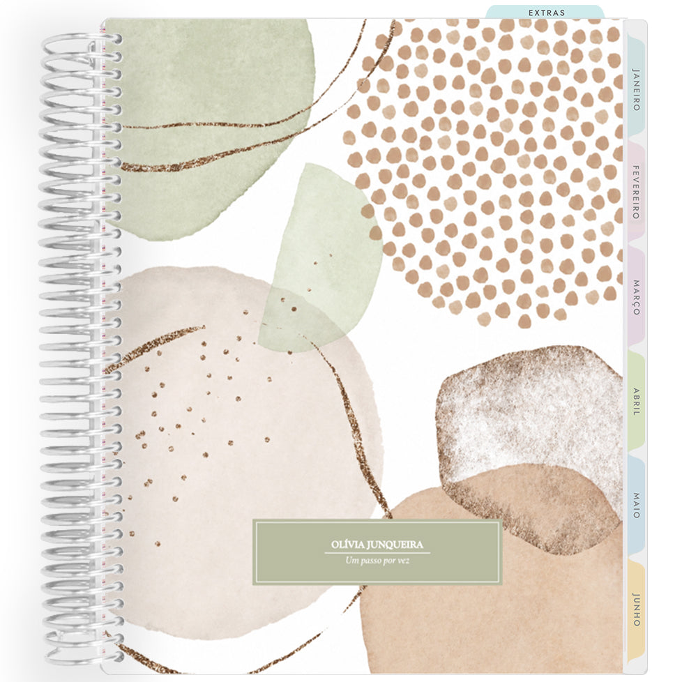 Planner Personalizado Abstract set - Green - Prateado