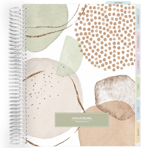 Planner Personalizado Abstract set - Green - Prateado