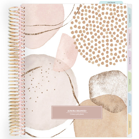 Planner Personalizado Abstract set - Rose - Dourado
