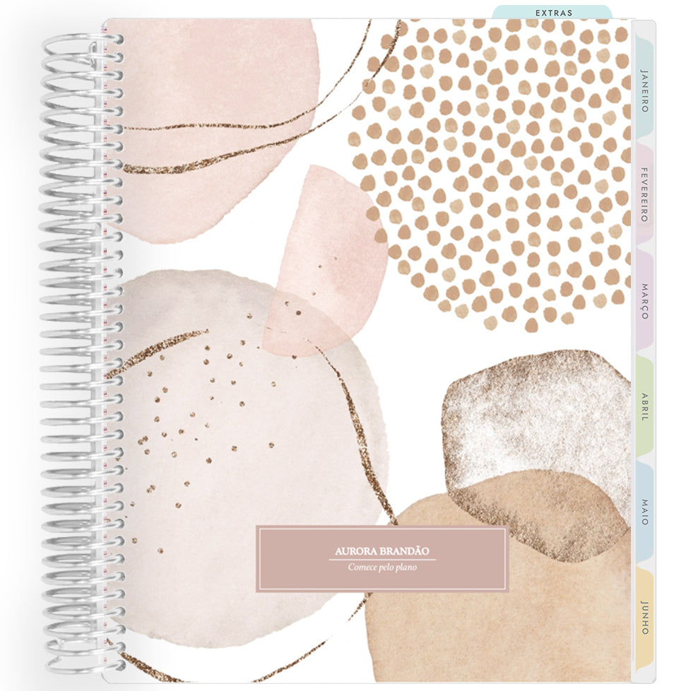 Planner Personalizado Abstract set - Rose - Prateado