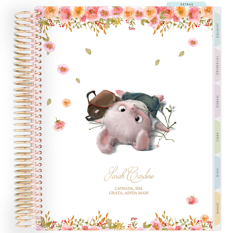 Planner Personalizado Animals - Exhausted - Dourado