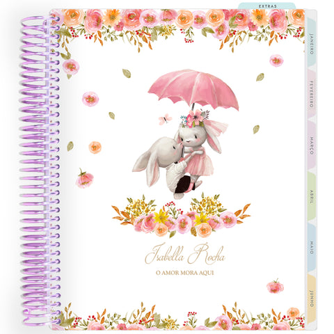 Planner Personalizado Animals - Love is in the air - Lilás