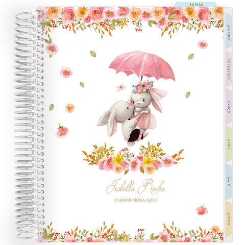 Planner Personalizado Animals - Love is in the air - Prateado