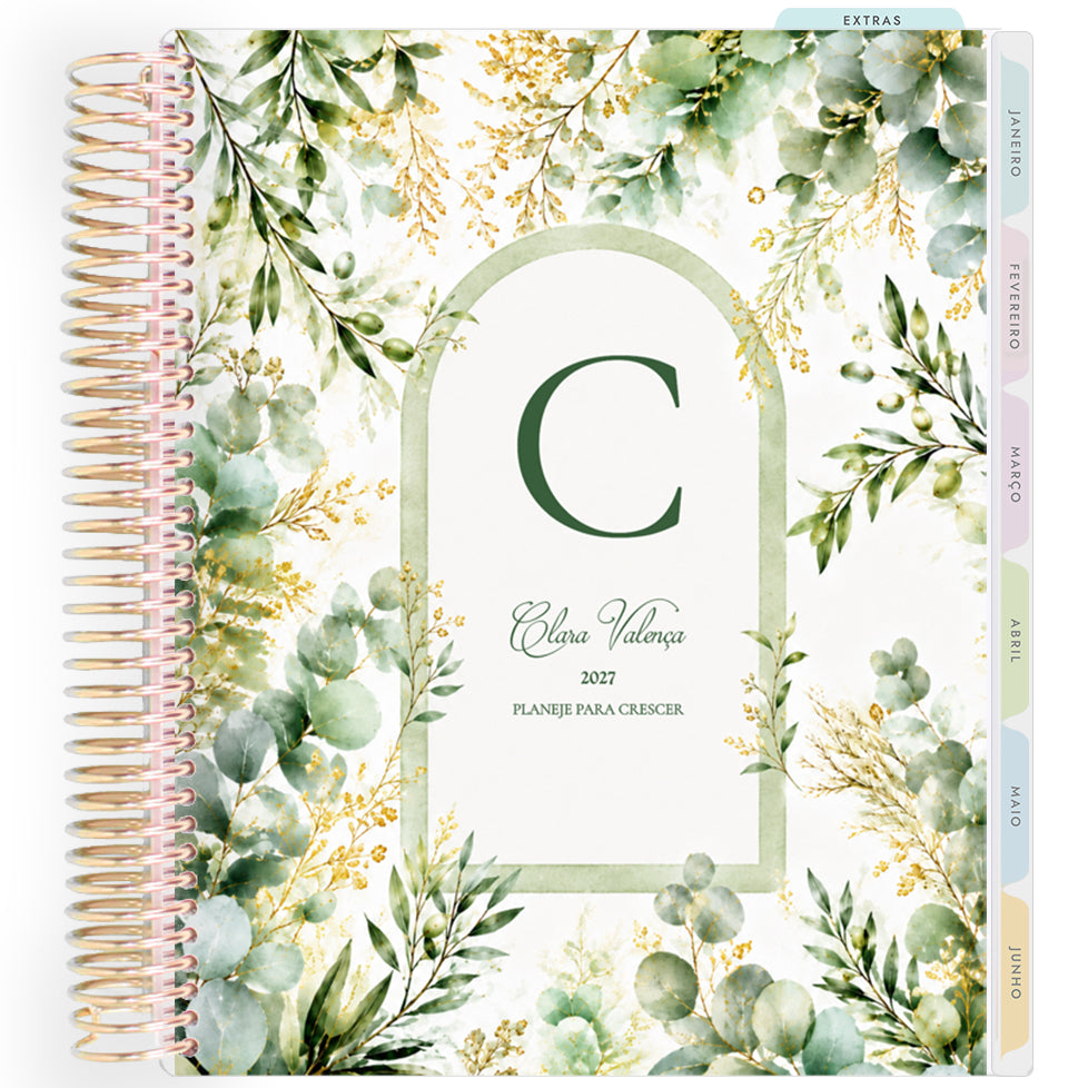 Planner Personalizado Become Olive - Monogram - Dourado