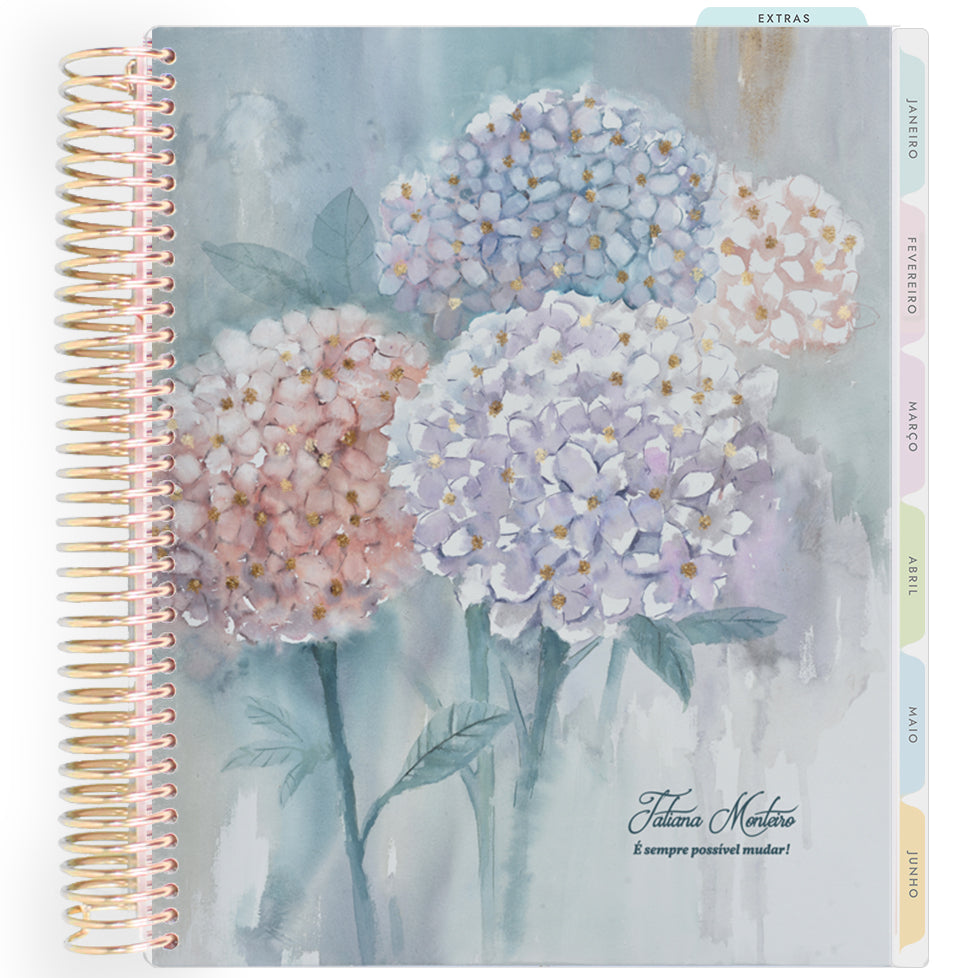 Planner Personalizado Bloom - Hydrangea - Dourado