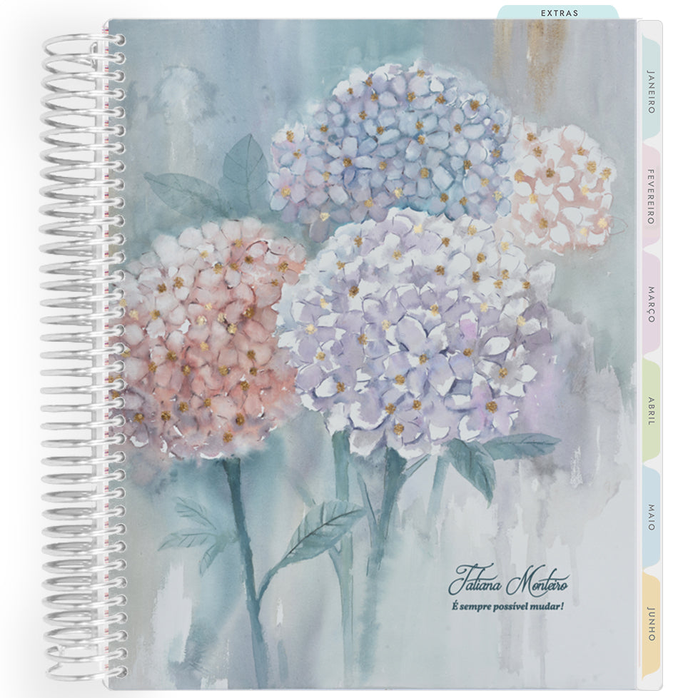 Planner Personalizado Bloom - Hydrangea - Prateado