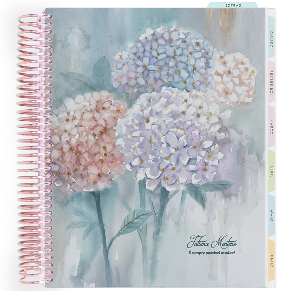Planner Personalizado Bloom - Hydrangea - Rose Gold