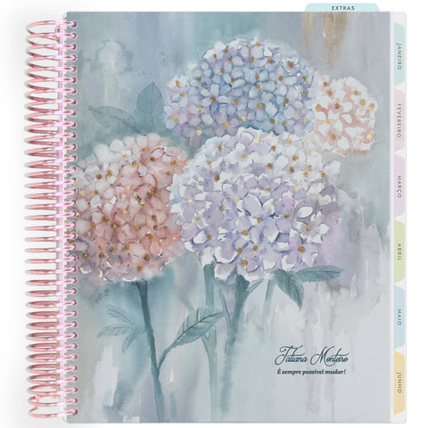 Planner Personalizado Bloom - Hydrangea - Rose Gold