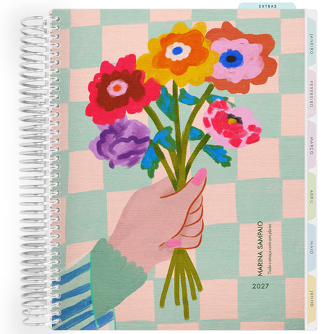 Planner Personalizado Blooming Days Art - Bouquet - Prateado