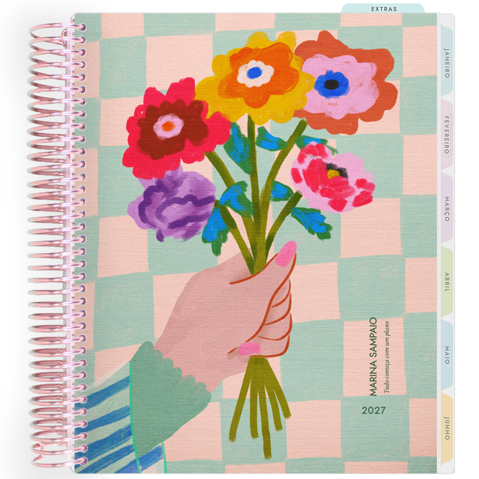 Planner Personalizado Blooming Days Art - Bouquet - Rose Gold