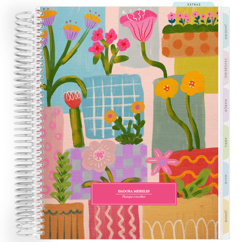Planner Personalizado Blooming Days Art  - Flowerpot - Prateado