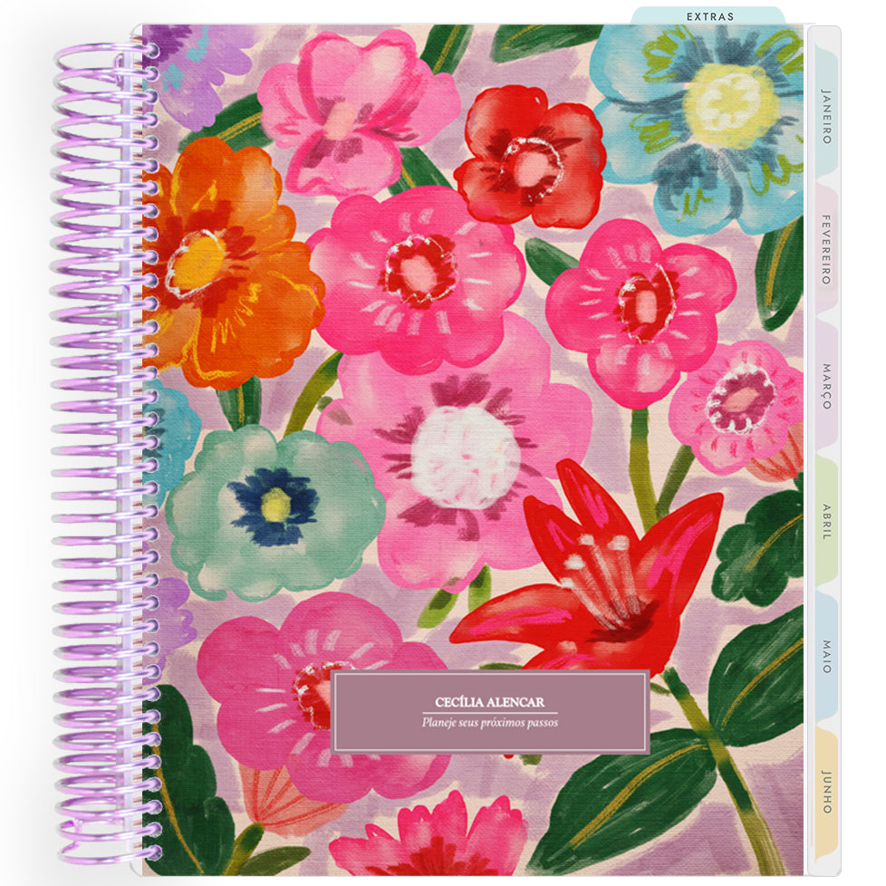 Planner Personalizado Blooming Days Art  - Flowers - Lilás
