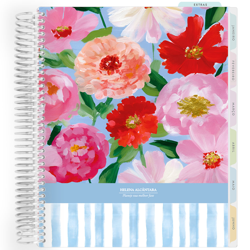 Planner Personalizado Blooming Days - Blue - Prateado