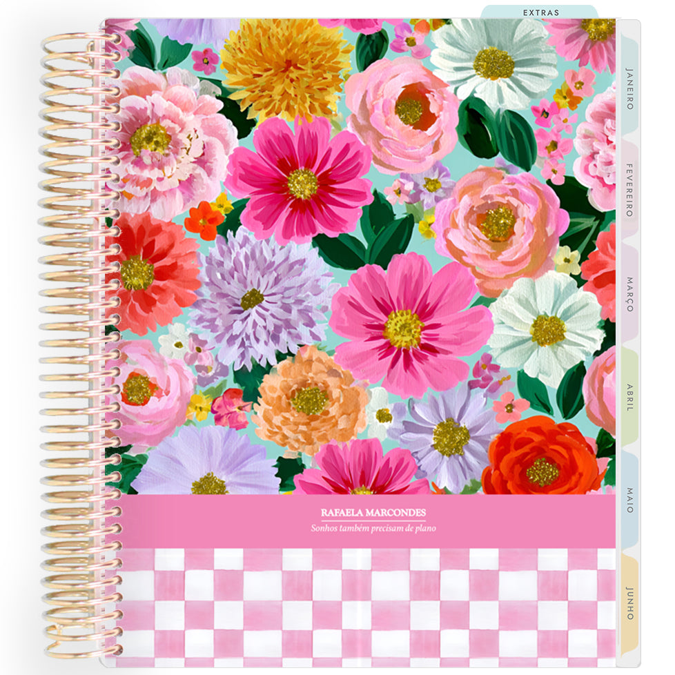 Planner Personalizado Blooming Days - Pink - Dourado