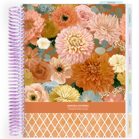 Planner Personalizado Blooming Days - Terracota - Lilás