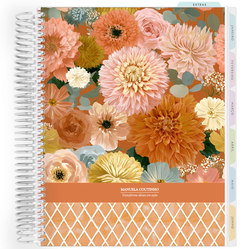 Planner Personalizado Blooming Days - Terracota - Prateado
