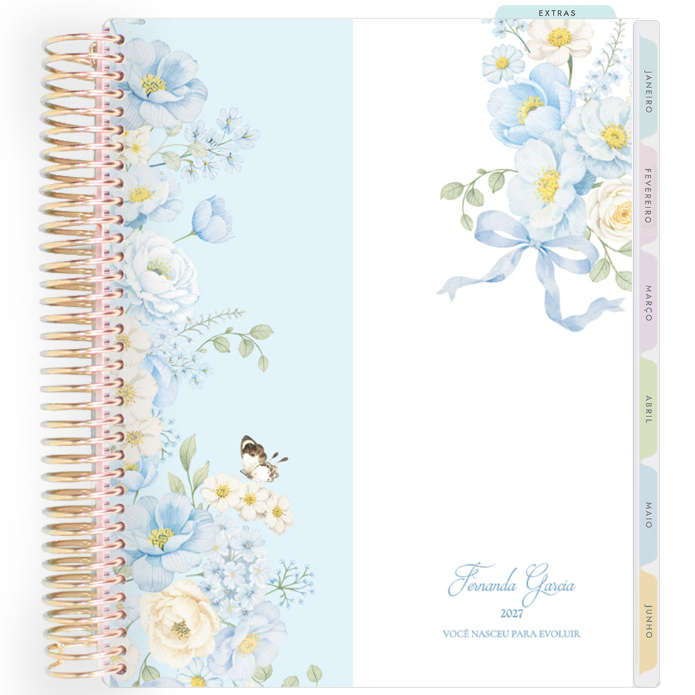 Planner Personalizado Blue Garden - Colors - Dourado
