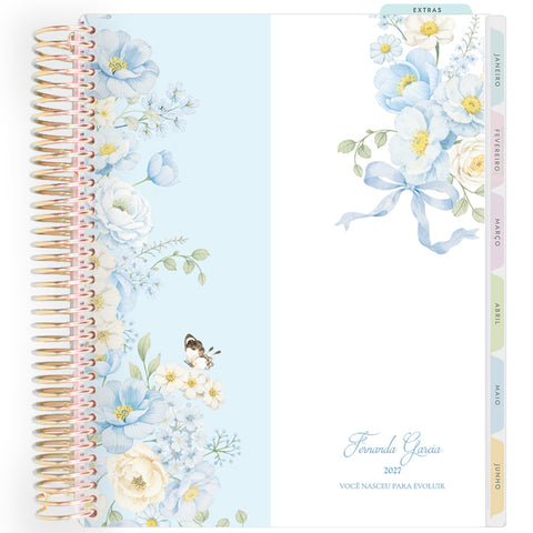 Planner Personalizado Blue Garden - Colors - Dourado