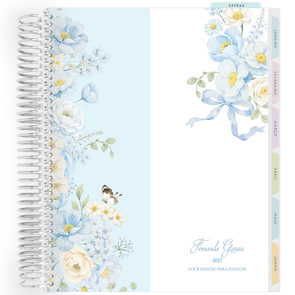 Planner Personalizado Blue Garden - Colors - Prateado