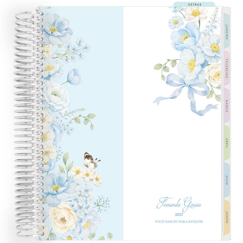Planner Personalizado Blue Garden - Colors - Prateado