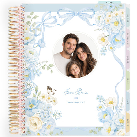 Planner Personalizado Blue Garden - Foto - Dourado
