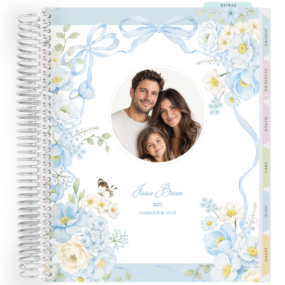 Planner Personalizado Blue Garden - Foto - Prateado