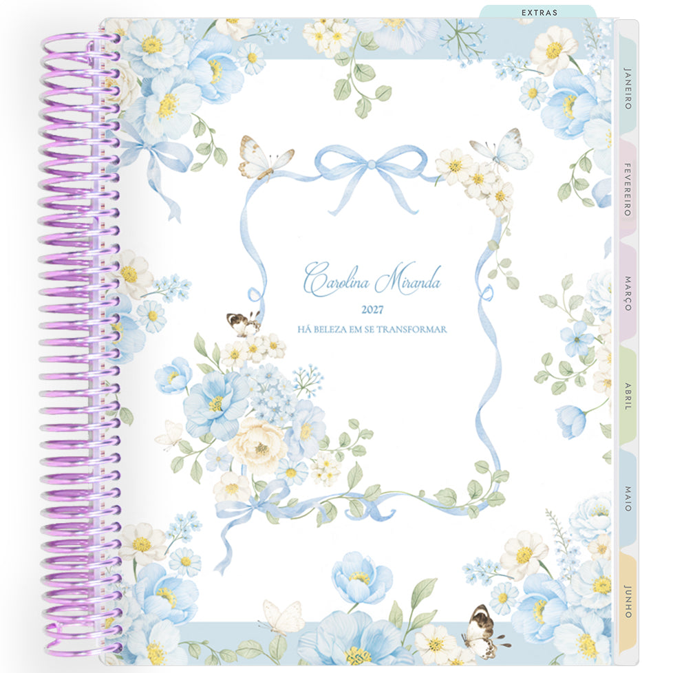 Planner Personalizado Blue Garden Lace - Lilás