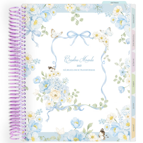 Planner Personalizado Blue Garden Lace - Lilás