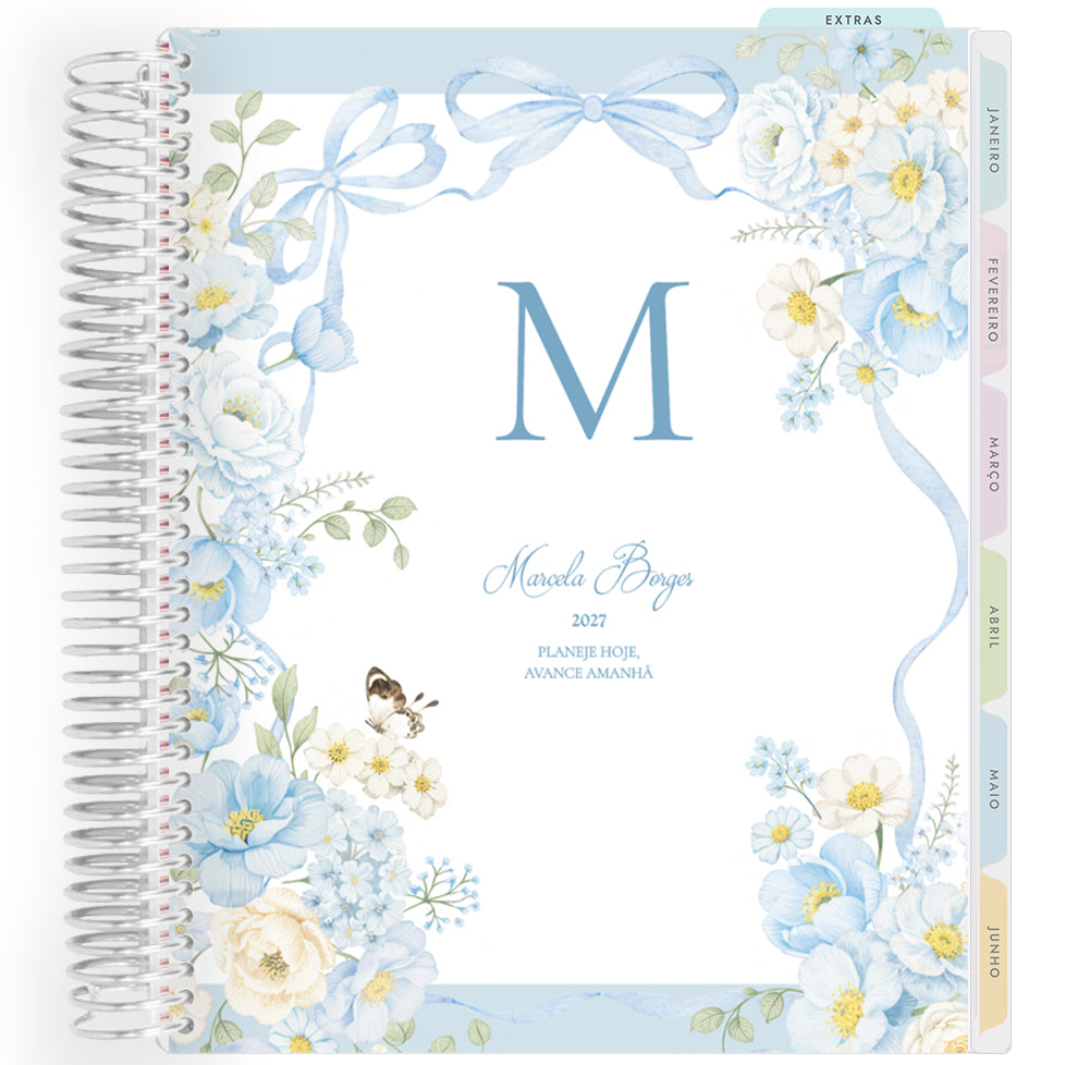 Planner Personalizado Blue Garden - Prateado