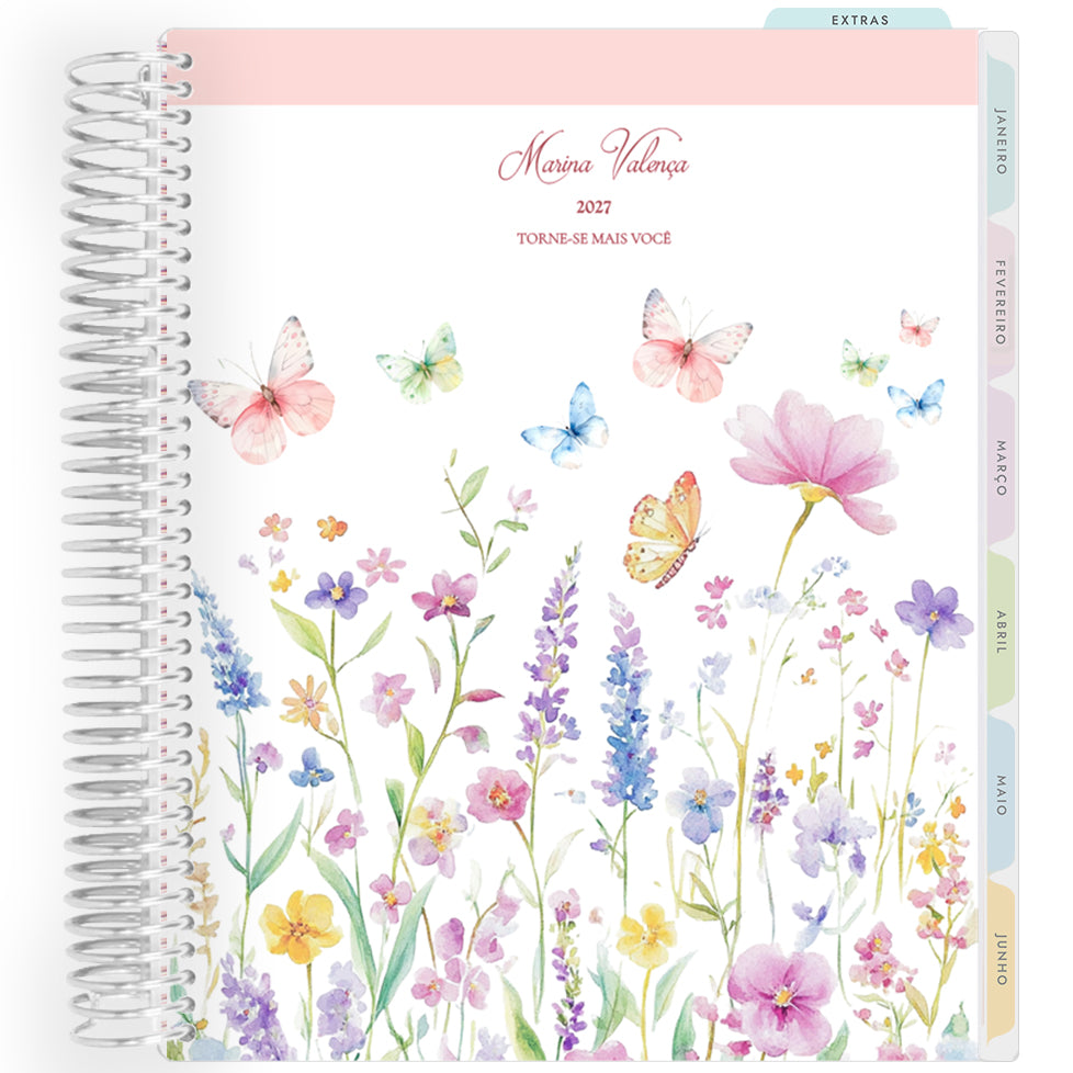 Planner Personalizado Butterflies Garden - Classic - Prateado