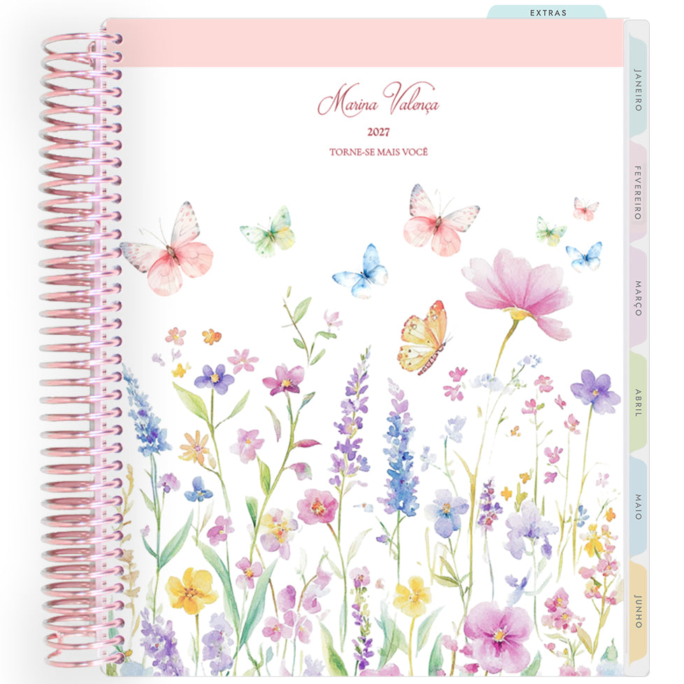 Planner Personalizado Butterflies Garden - Classic - Rose Gold