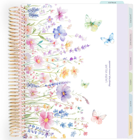 Planner Personalizado Butterflies Garden - Lilac - Dourado